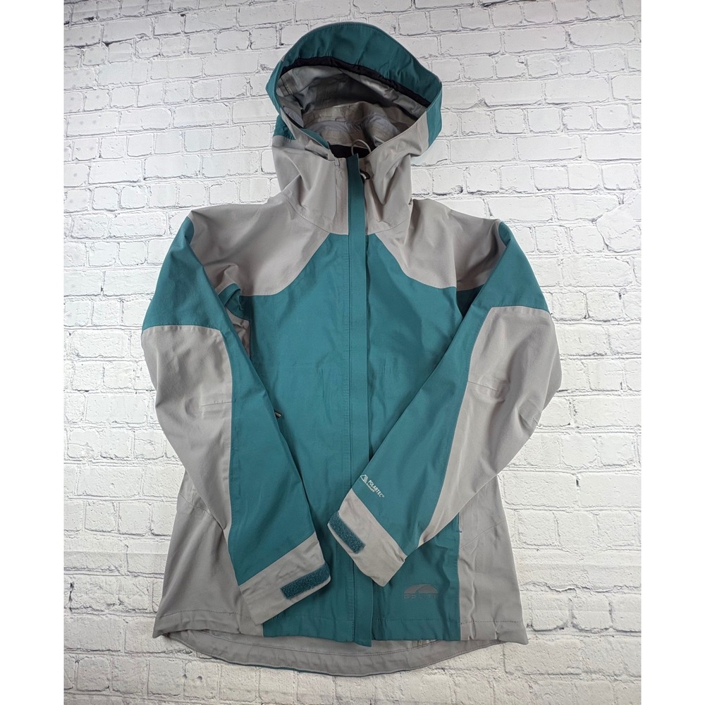 Go Lite Waterproof Shell Womens Size Small Teal Grey Polartec NeoShell Jacket